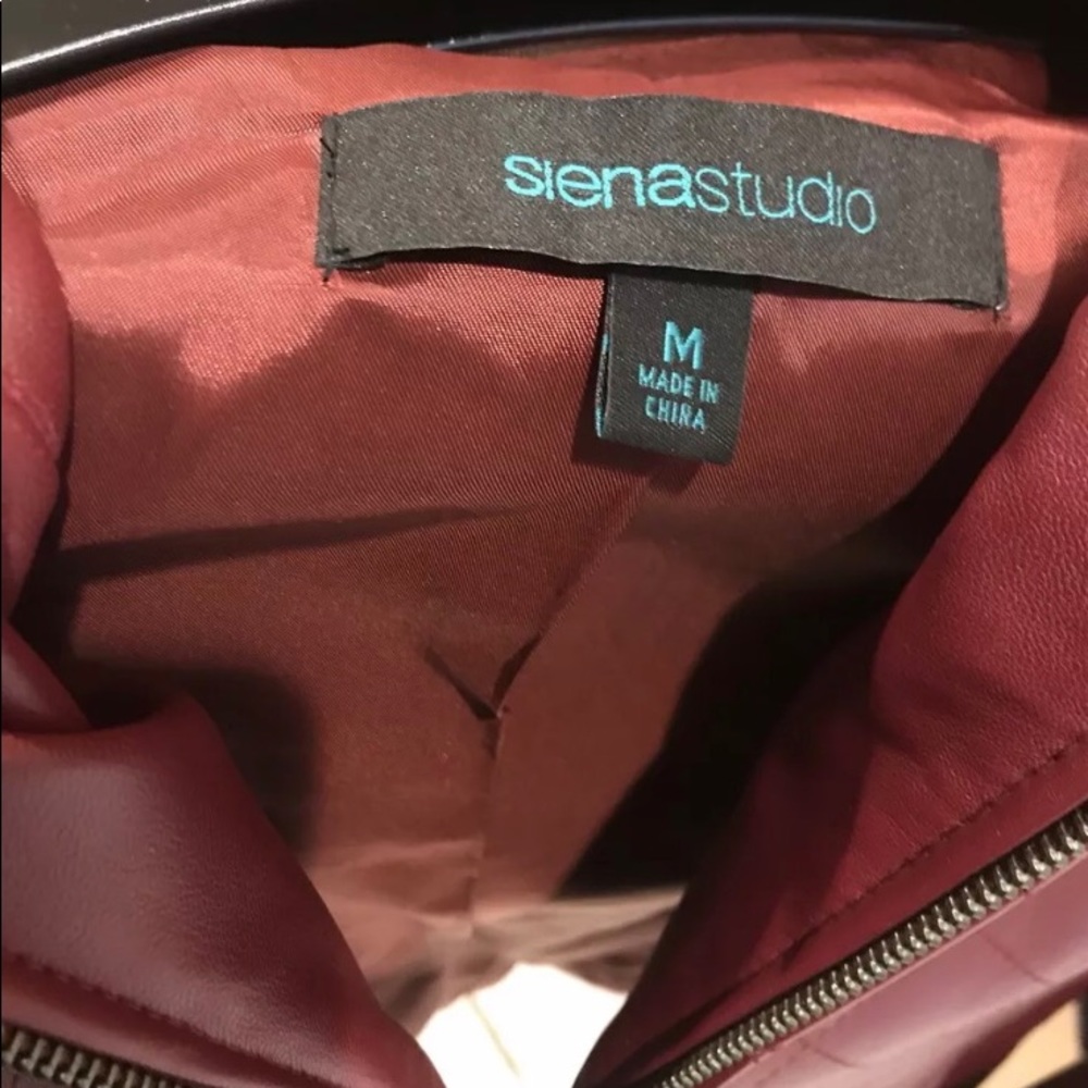 Leather Jacket ~ Siena Studio~Wine/Burgundy~Medium - image 2